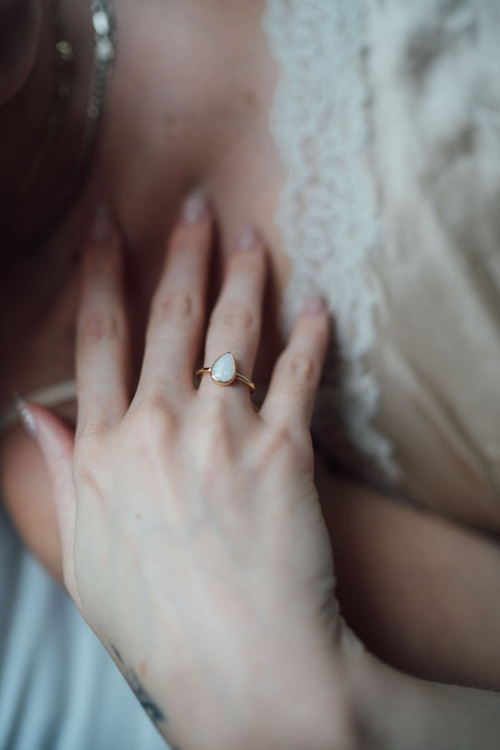 White Opal Ring